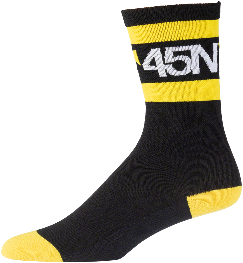 45N Lightweight SuperSport Sock - 7", Black/Citron, Large