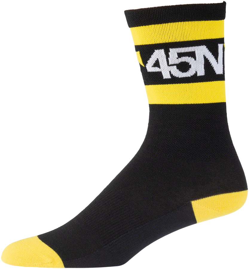 45N Lightweight SuperSport Sock - 7", Black/Citron, Small