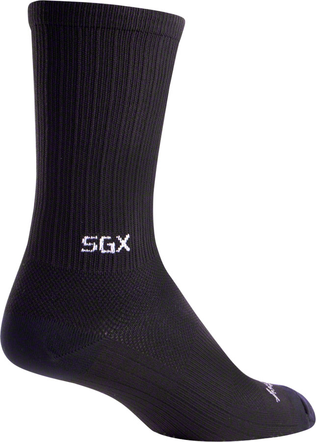 SockGuy SGX Black Socks - 6", Black, Large/X-Large