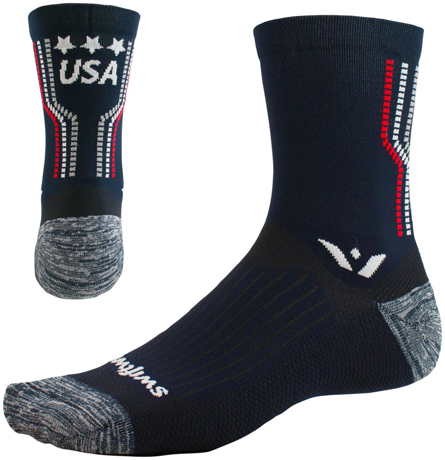 Swiftwick Vision Five Tribute Socks - 5", USA Proud, Small 
