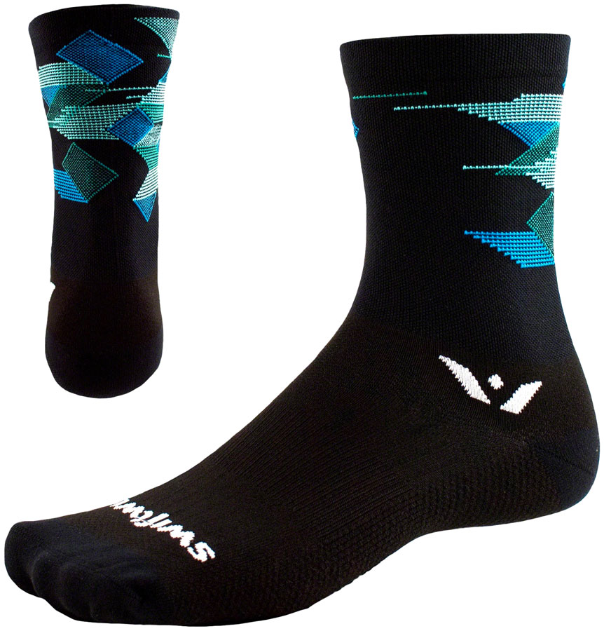 Swiftwick Vision Six Cubic Sock - 6", Black, X-Large 