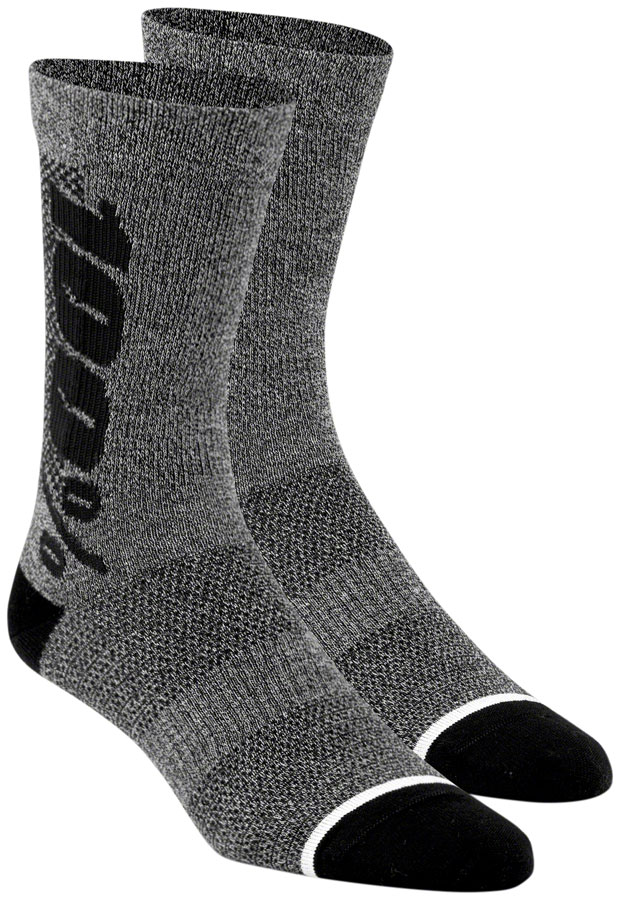 100% Rythym Merino Performance Socks - 6 inch, Charcoal, Small/Medium






