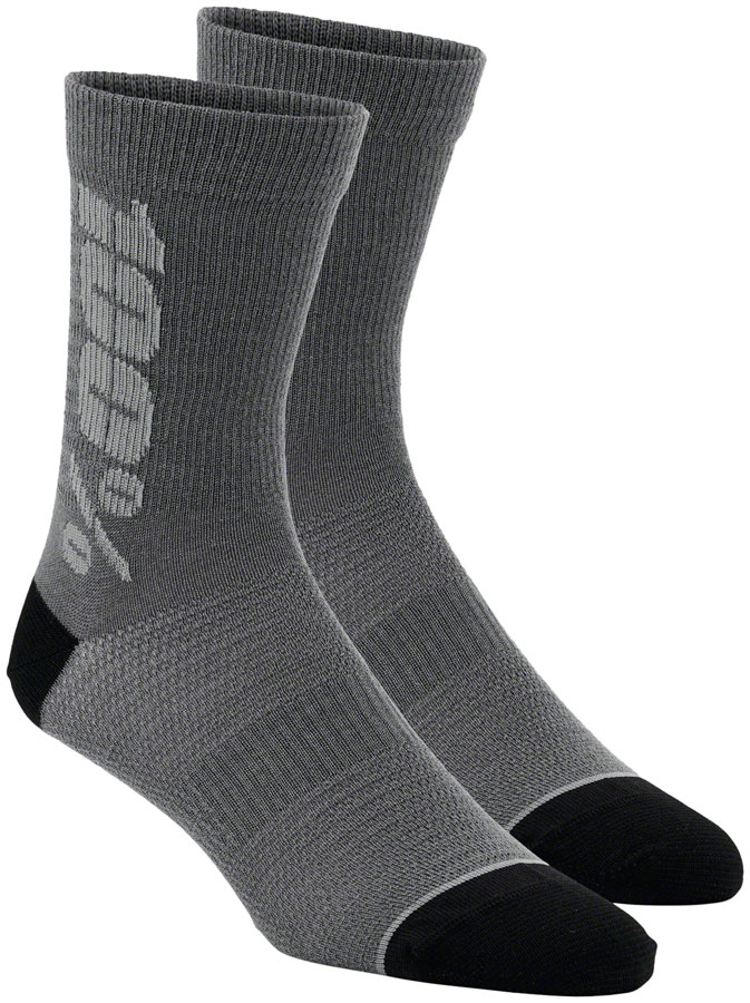 100% Rythym Merino MTB Socks - 6 inch Charcoal/Gray Large/X-Large