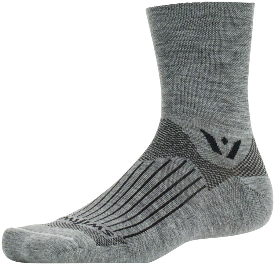 Swiftwick Pursuit Four Wool Socks - 4", Heather, Medium 