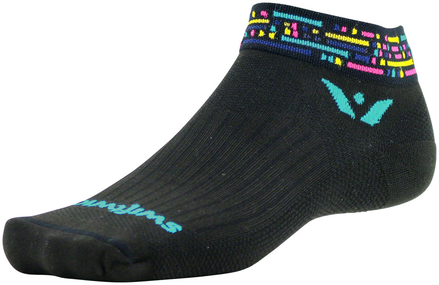 Swiftwick Vision One Morse Socks - 1", Black/Blue, Small/Medium 