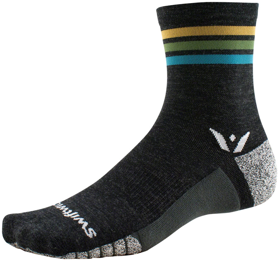 Swiftwick Flite XT Trail Five Socks - 5", Aqua Stripe, X-Large 