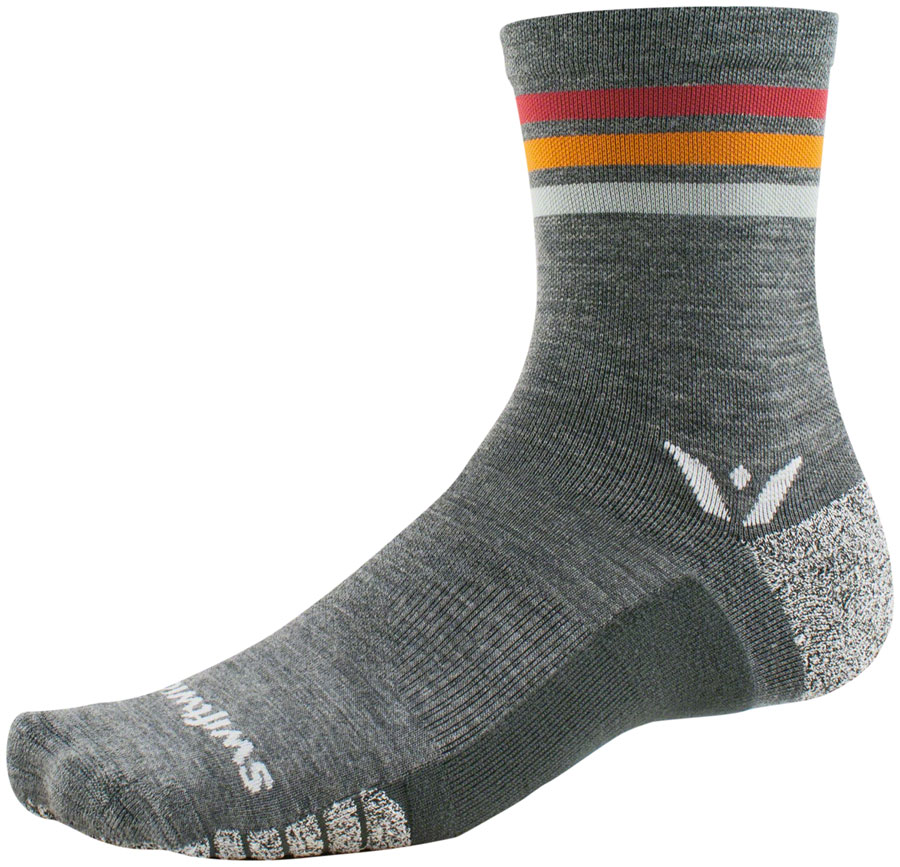 Swiftwick Flite XT Trail Five Socks - 5", Red Stripe, Small 