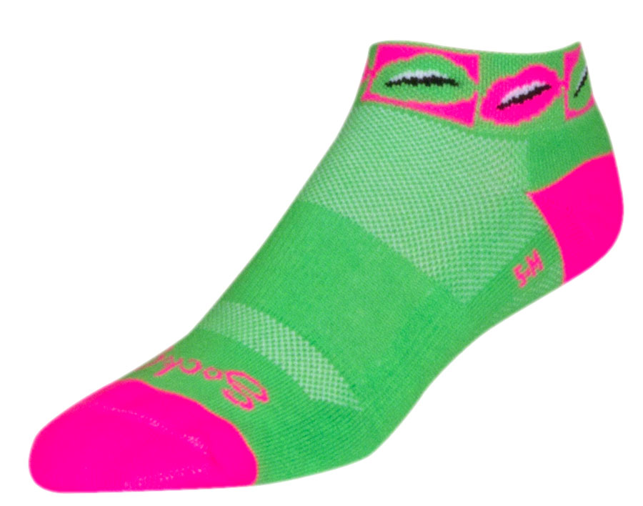 SockGuy Classic Smooch Socks - 1", Green, Small/Medium 