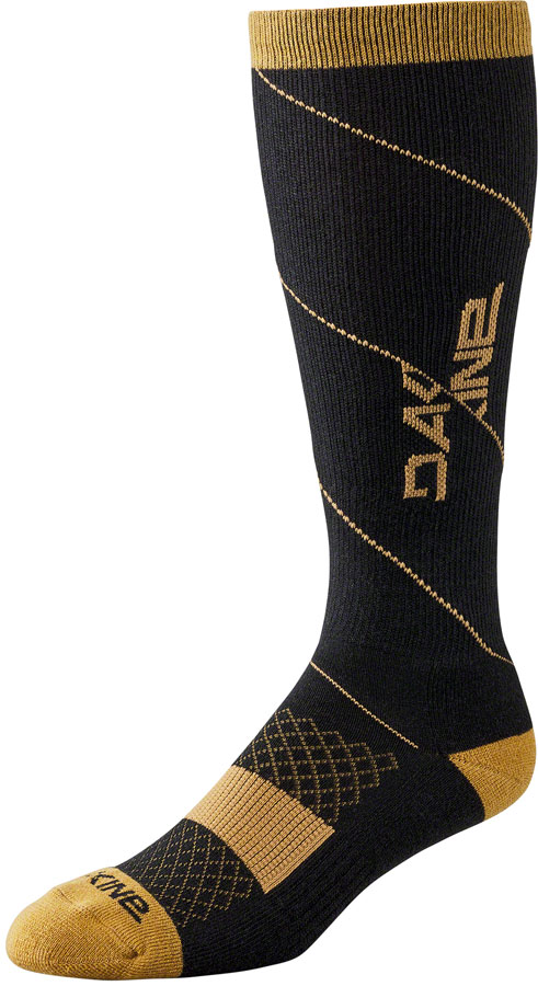 Dakine Berm Tall Crew Socks - Black/Tan, Small/Medium 