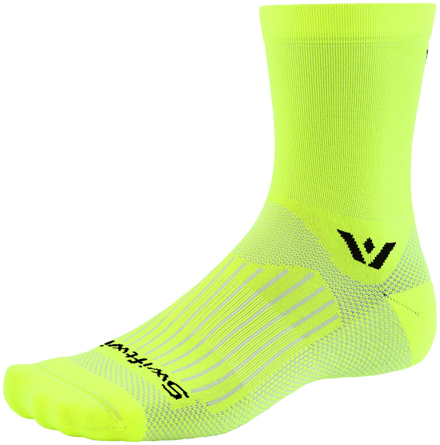 Swiftwick Aspire Mid-Crew Socks - 5", Hi-Viz Yellow, Medium