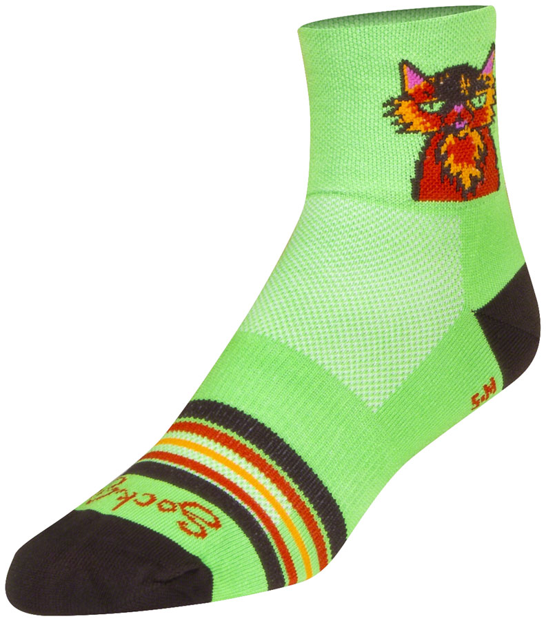 SockGuy Classic Cat Buzz Socks - 3", Large/X-Large