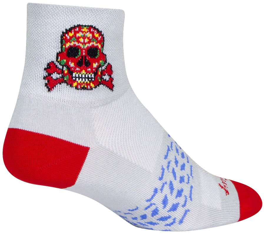 SockGuy Classic Red Skull Socks - 3", Small/Medium