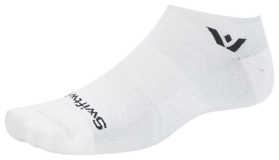 Swiftwick Aspire Quarter Crew High Socks - Circuit White, Large