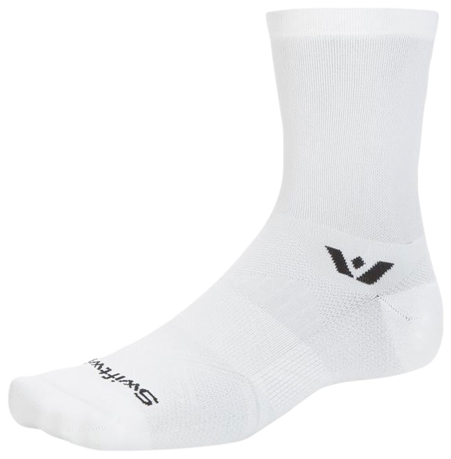 Swiftwick Aspire Mid-Crew Socks - Circuit White, Medium
