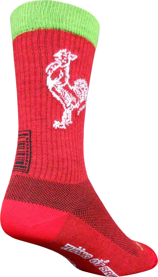 SockGuy Sriracha Wool Socks - 8", Red, Large/X-Large