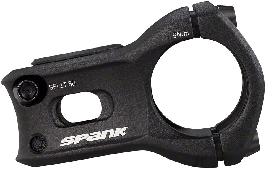Spank Split Stem - 38mm, 31.8 Clamp, +/-0, 1 1/8", Aluminum, Black
