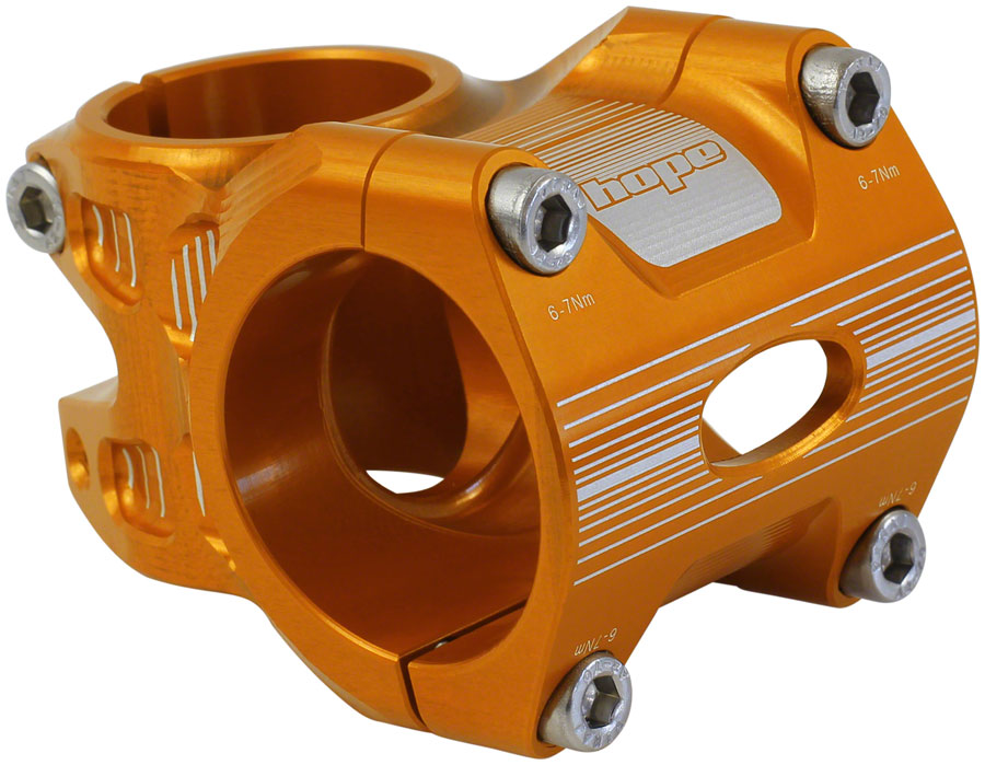 Hope AM/Freeride Stem - 35mm, 35 Clamp, +/-0, 1 1/8", Aluminum, Orange 