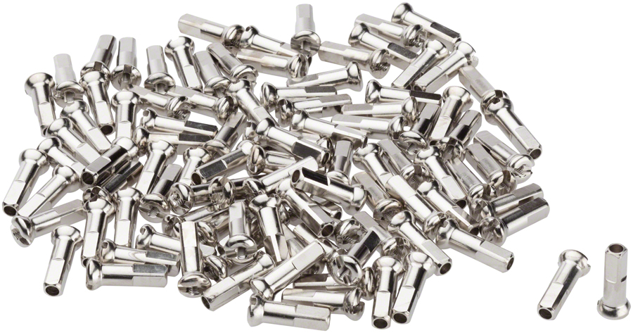 DT Swiss Pro Head Brass Nipples: 2.0 x 14mm, Silver, Box of 100






