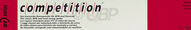 DT Swiss Competition Spoke: 2.0/1.8/2.0mm, 244mm, J-bend, Silver, Box of 100 