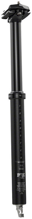 FOX Transfer Performance Elite Dropper Seatpost - 30.9 mm, 120 mm, Internal Routing, Anodized Black 