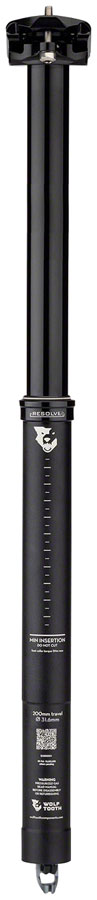 Wolf Tooth Resolve Dropper Seatpost - 31.6, 200mm Travel, Black, Rev 2 
