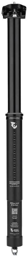 Wolf Tooth Resolve Dropper Seatpost - 34.9, 200mm Travel, Black, Rev 2 