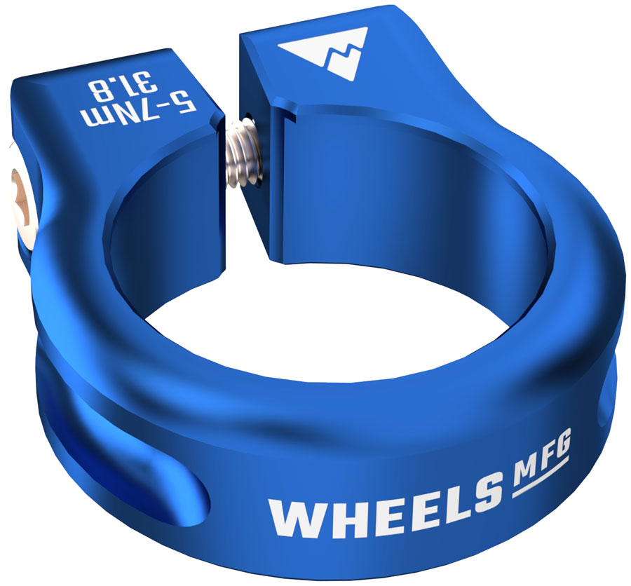 Wheels Manufacturing Seatpost Clamp - 31.8mm, Bolt-On, Blue