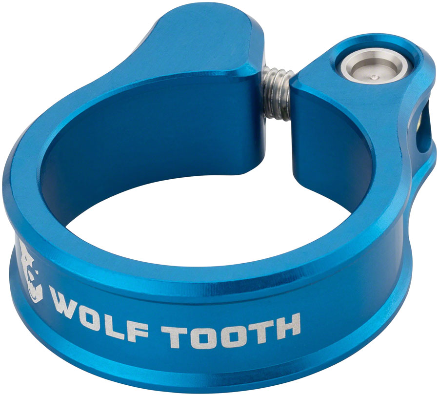 Wolf Tooth Seatpost Clamp - 31.8mm, Bolt-On, Blue