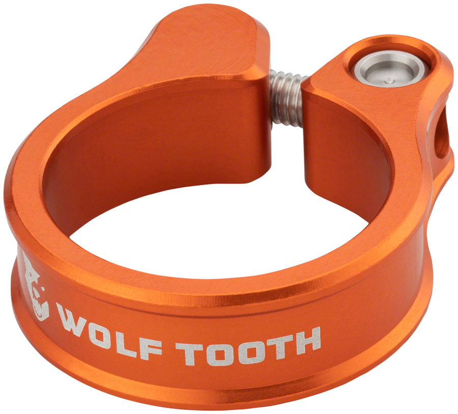 Wolf Tooth Seatpost Clamp - 28.6mm, Bolt-On, Orange 
