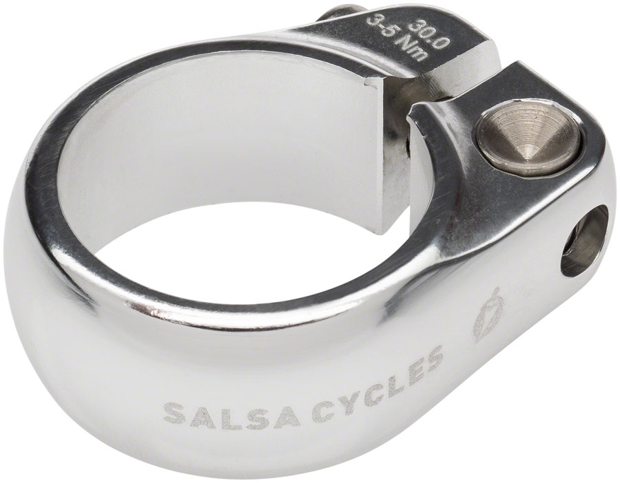 Salsa Lip-Lock Seatpost Clamp - 30.0mm, Bolt-On, Silver