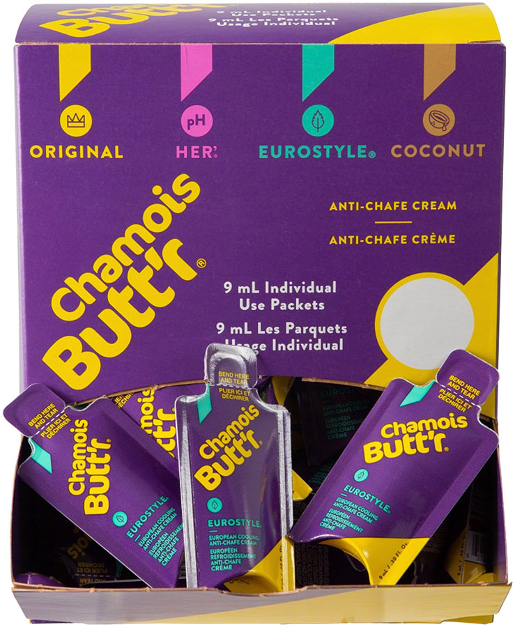 Chamois Butt'r Eurostyle: 0.3oz Packet, POP Box of 75