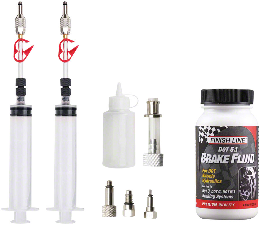 Jagwire Pro DOT Bleed Kit with Finish Line DOT 5.1 Fluid - For Avid, Hayes, Formula, and Hope Disc Brakes 