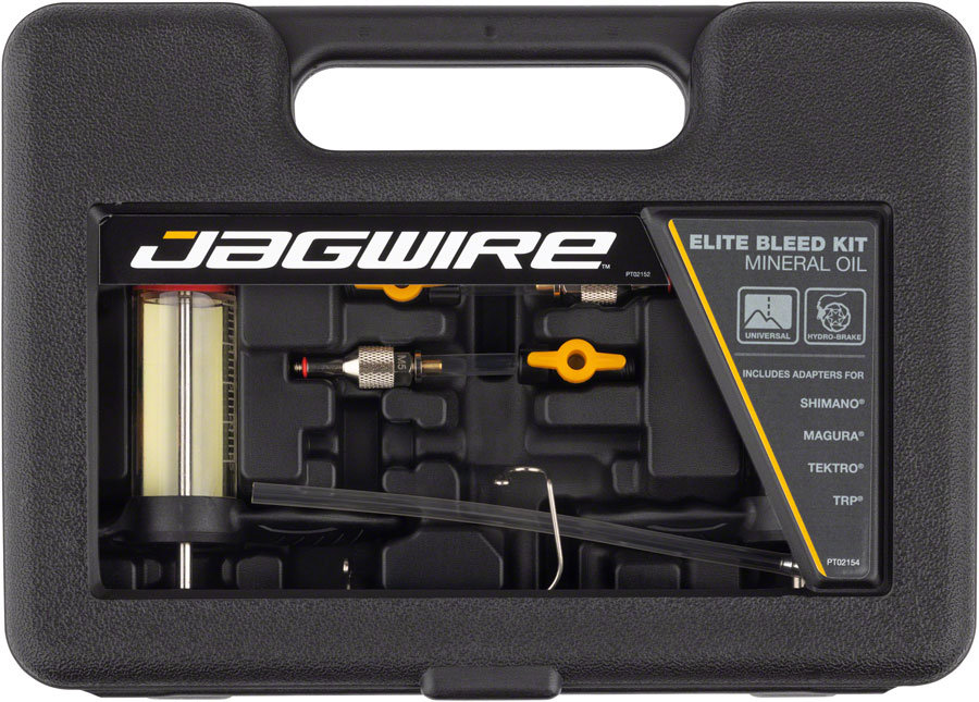 Jagwire Elite Mineral Oil Bleed Kit - Shimano, Magura, Tektro, TRP, Hayes, Adapters Included 