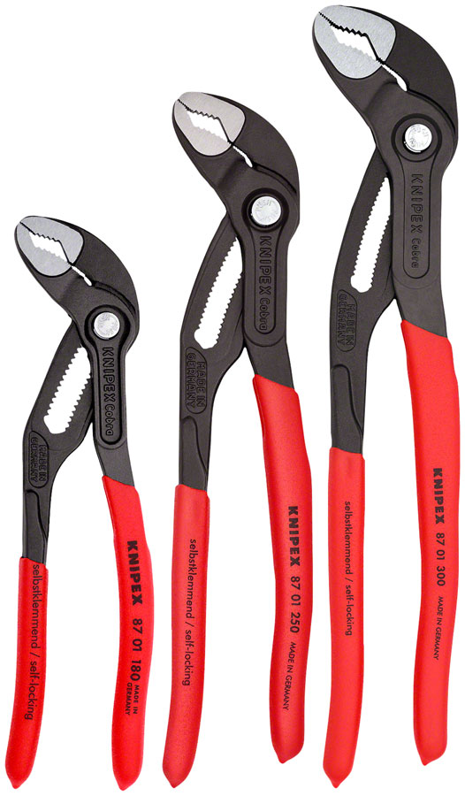 Knipex Cobra Pliers Set - 3 Piece, 7", 10", 12"