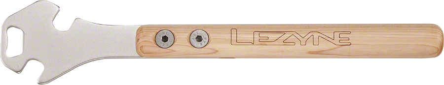 Lezyne Classic Pedal Rod Pedal Wrench and Bottle Opener: 14.2inches, varnished wWood handle