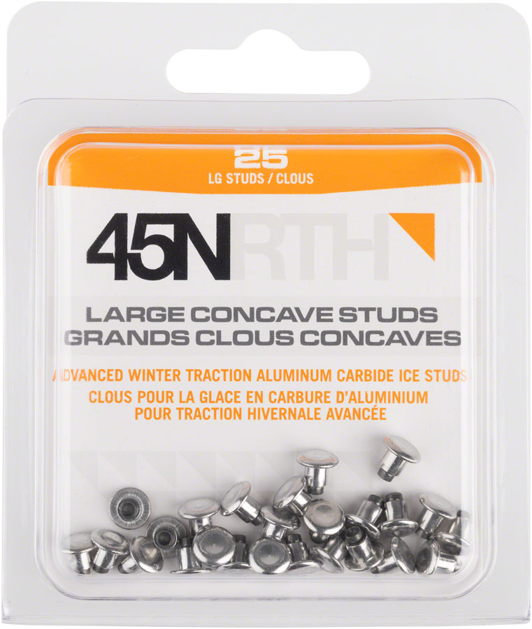 45NRTH Large Concave Carbide Aluminum Tire Studs - 25 Pack 