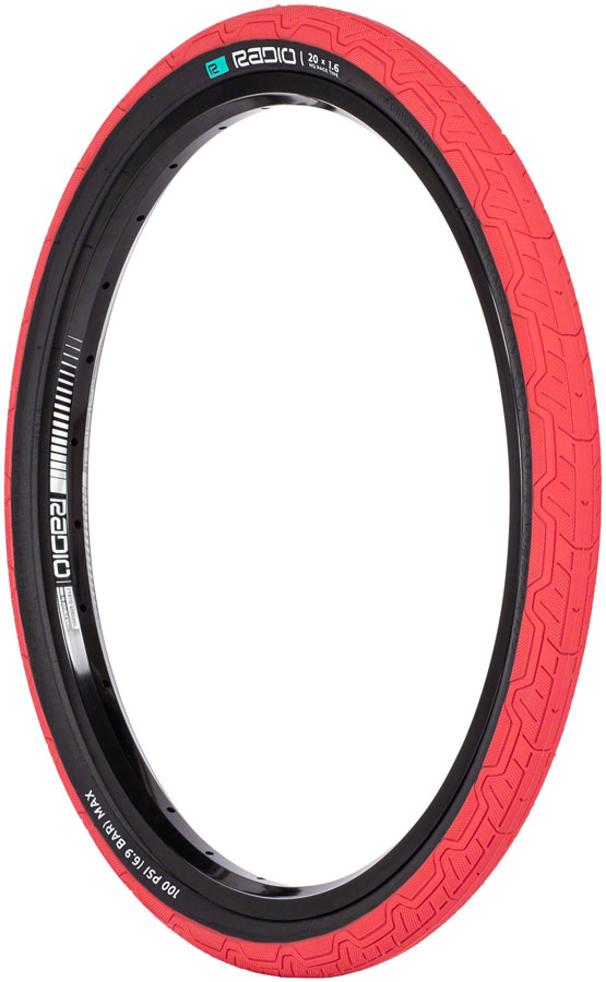 Radio Raceline Oxygen Tire - 20 x 1.6, Clincher, Folding, Red/Black, 120 TPI 
