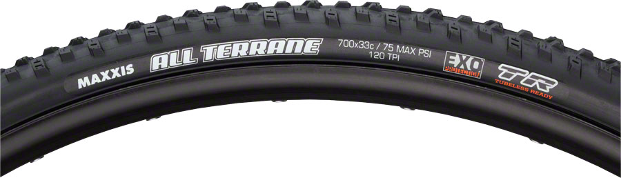 Maxxis All Terrane Tire - 700 x 33, Tubeless, Folding, Black, Dual, EXO ,120tpi 