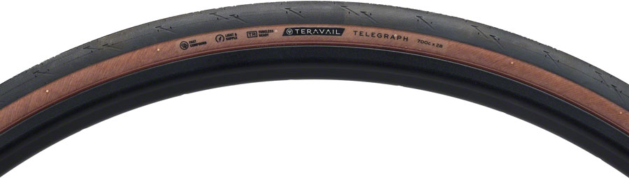 Teravail Telegraph Tire - 700 x 28, Tubeless, Folding, Tan, Light and Supple 