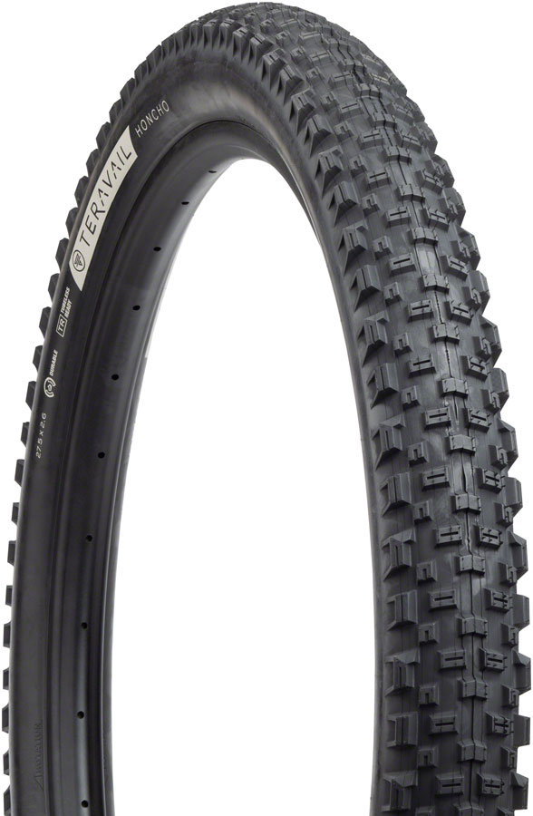 Teravail Honcho Tire - 27.5 x 2.6, Tubeless, Folding, Black, Light and Supple, Grip Compound 