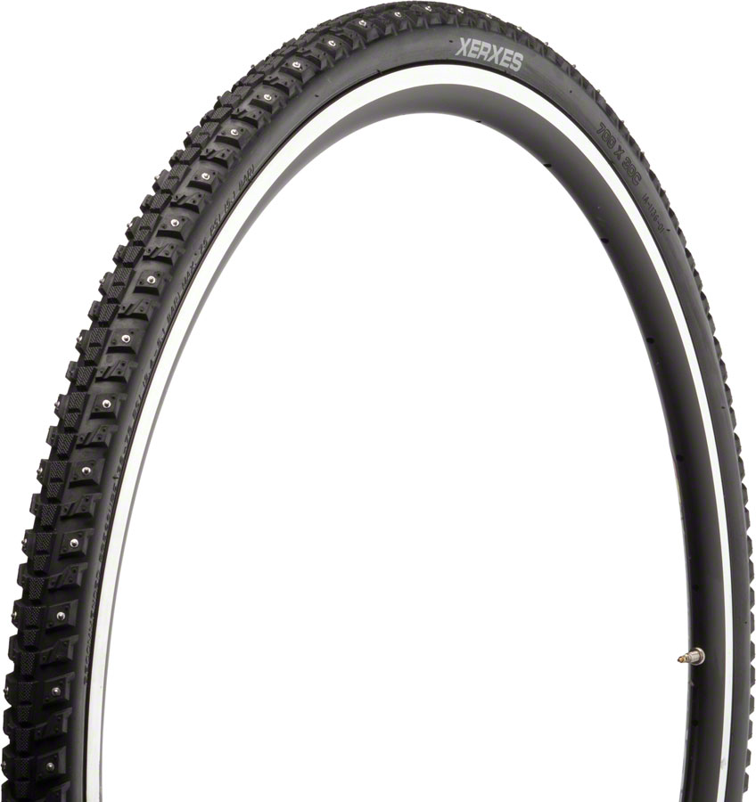 45NRTH Xerxes Tire - 700 x 30, Clincher, Wire, Black, 33 TPI, 140 Carbide Steel Studs 