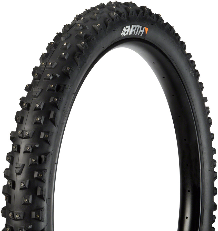 45NRTH Wrathchild Tire - 27.5 x 3.0, Tubeless, Folding, Black, 120 TPI, 252 XL Concave Carbide Aluminum Studs 