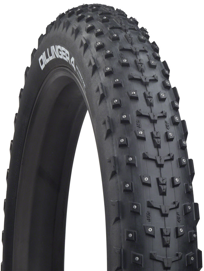 45NRTH Dillinger 4 Tire - 27.5 x 4, Tubeless, Folding, Black, 120 TPI, 252 Concave Carbide Aluminum Studs 