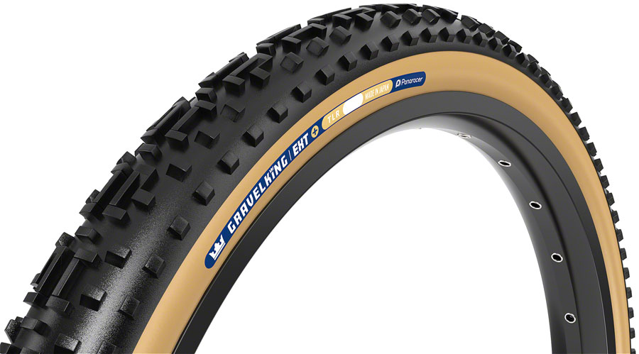 Panaracer GravelKing EXT Plus Tire - 700 x 38, Tubeless, Folding, Black/Brown