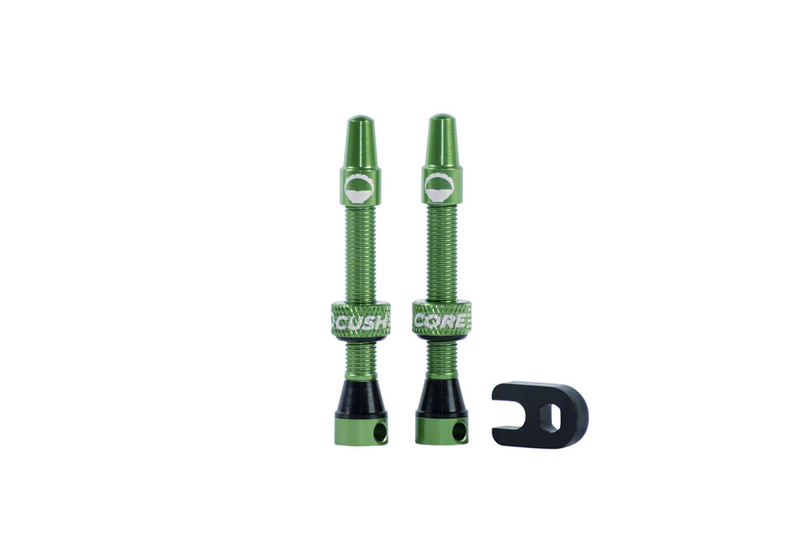 CushCore Tubeless Presta Valve Set - 44mm, Green