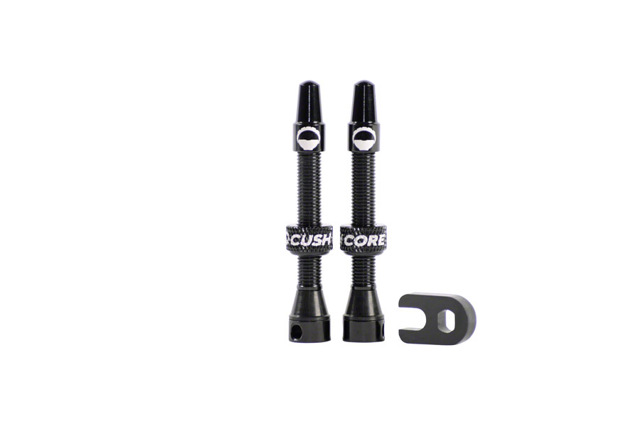 CushCore Tubeless Presta Valve Set - 44mm, Black