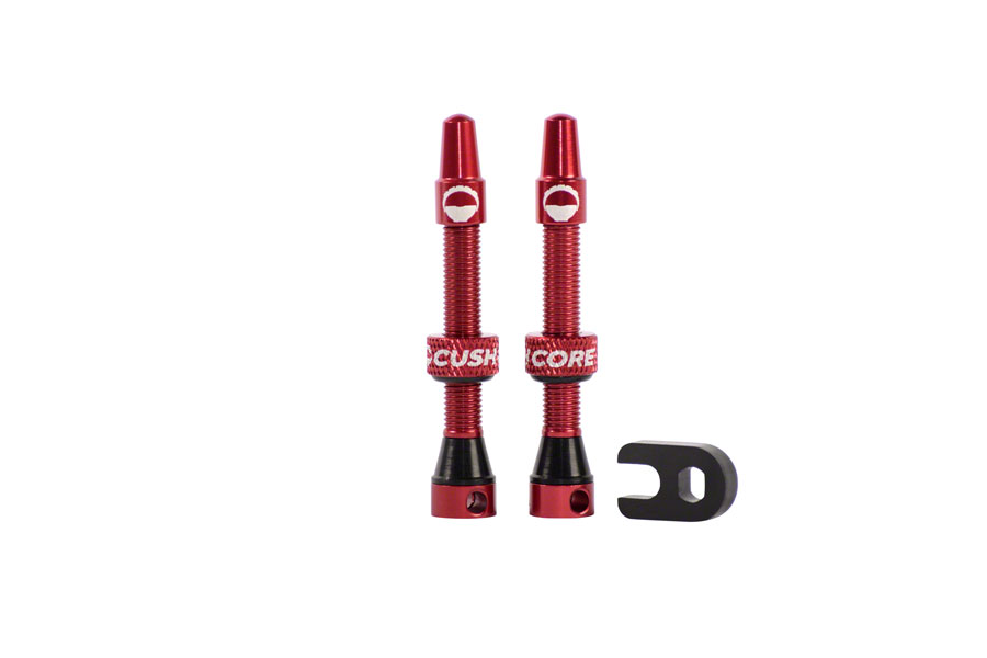 CushCore Tubeless Presta Valve Set - 44mm, Red