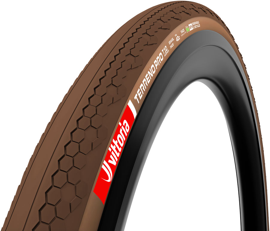 Vittoria Terreno Pro T10 Hardpack Tire - 700 x 35, Tubeless, Folding, Black/Brown, Eco Gravel Race