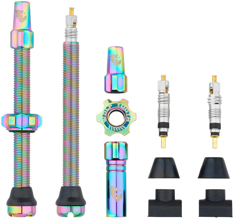 Wolf Tooth Tubeless Valve Stem Kit - 60 mm, Rainbow