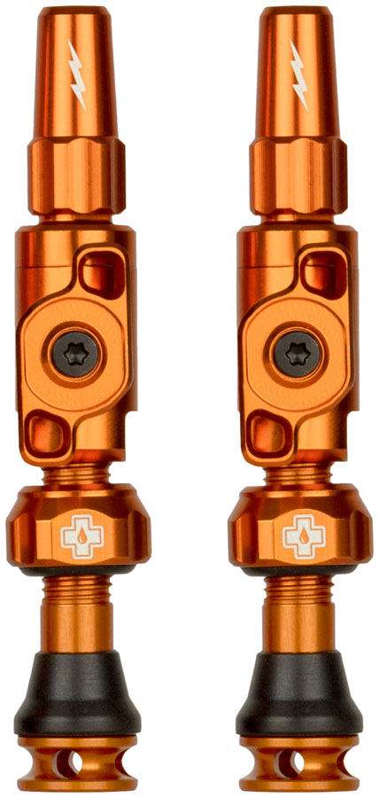 Muc-Off Big Bore Lite Tubeless Valve Stems - Small, 30mm, Orange